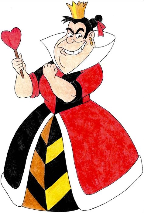 Drawing of the Queen of Hearts from Alice in Wonderland Queen Of Hearts Drawing Easy, Queen Of Hearts Sketch, Queen Of Hearts Drawing, Hearts Drawing, Alice In Wonderland Paintings, Alice In Wonderland Pictures, Alice In Wonderland Drawings, The Queen Of Hearts, Heart Sketch