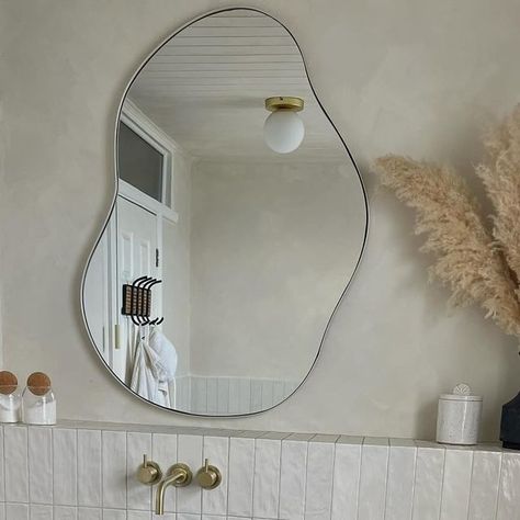 Lucia Smith Home on Instagram: "The @williamwoodmirrors Black Friday event is now live. Receive 25% off non sale products for 24 hours only. Use code BF25 😍 Picture 1 & 2 - Ava - Ecru Metal Pond Shaped Irregular Wall Mirror Picture 3 - Liberty - Champagne Arched Metal Overmantle Mirror Picture 4 - Edge - Large Frameless Pebble Wall Mirror #sundayfunday #bathroom #bathroomdesign #bathroomdecor #zelligetiles #zellige #microcement #microcementbathroom #autumnvibes #ａｅｓｔｈｅｔｉｃ #beigeaesthetic #neutraldecor #spabathroom #bathroomdecoration #bathroomdesignideas #williamwoodmirrors #limewash #spabathroom #kalklitir" Pebble Mirror Bathroom, Metal Pond, Pebble Wall, Overmantle Mirror, Mirror Picture, Bathroom Spa, Neutral Decor, Wall Mirror, Mirror Wall