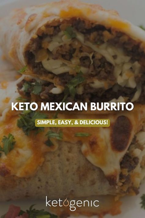 Keto friendly Mexican Burrito 🌯 So easy and delicious!  #ketogeniccom #keto #ketodiet #healthylifestyle #healthyeating #ketodietforbeginners #weightlosstips #weightlossdiet #ketoburrito #ketomexicanrecipes Keto Burrito Casserole, Keto Chicken Burritos, Keto Beef Burritos, Low Carb Bean And Cheese Burrito, Keto Bean And Cheese Burrito, Low Carb Beef Burritos, Keto Burrito, Keto Bacon Cheeseburger Burrito, Mexican Burritos