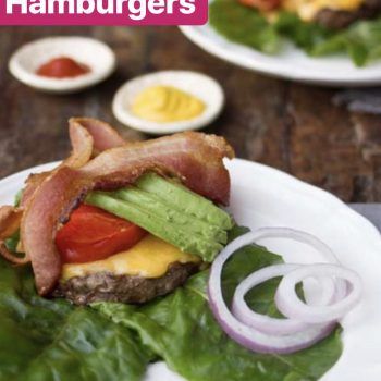 Air Fryer Hamburgers - Maria Mind Body Health Maria Mind Body Health, Bunless Burger, Ultimate Burger, Air Fryer Keto, Whole 30 Meal Plan, Keto Air Fryer, Bacon Avocado, Burger Toppings, Bacon Burger