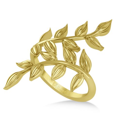 Olive Leaf Vine Plain Metal Fashion Ring 14k Yellow Gold 14k Rose Gold Jewelry, Olive Leaf Ring, Pink Gold Rings, Black Hills Gold Jewelry, Gold Leaf Rings, Vine Ring, Rings Accessories, Nature Inspired Rings, Long Pearl Necklaces