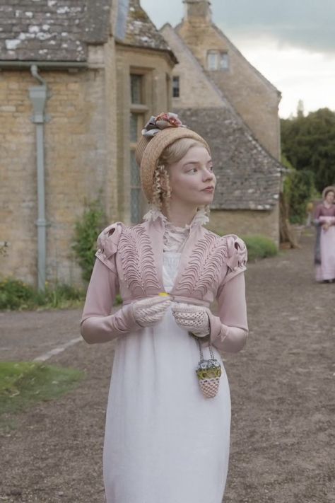 Anya Taylor-Joy as Emma Woodhouse Emma Costumes, Emma Aesthetic, Period Drama Costumes, Emma 2020, Emma. 2020, Emma Woodhouse, Historical Dress, Fancy Costumes, Anya Taylor Joy