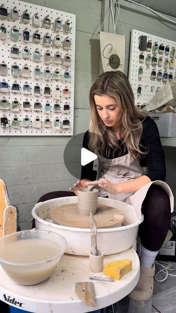 Sophie Wootton Design on Instagram: "•A glimpse into a day in my studio 💌Yesterday was a throwing day, these days are definitely my favourite days 🫶🏻
◦
◦
◦
◦
◦
◦
#pottery #potteryjourney #gardenstudio #tableware #homeware #handthrownceramics #thrownpottery" Pottery Wheel For Sale, Standing Pottery Wheel, Potter Wheel Aesthetic, Pottery Videos Wheel, Thrown Pottery, Garden Studio, Potters Wheel, Hand Thrown, Ceramics