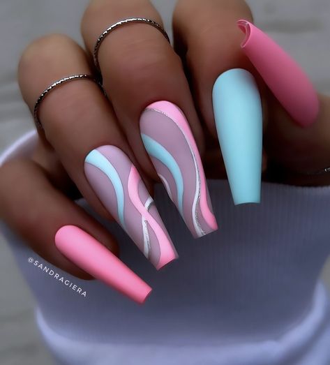 Neon Coffin Nails, 2023 Nails Ideas, Beach Nail Art, Beach Nail, 2023 Nails, Broken Nails, Fancy Nails Designs, Dope Nail Designs, Acrylic Nails Coffin Pink