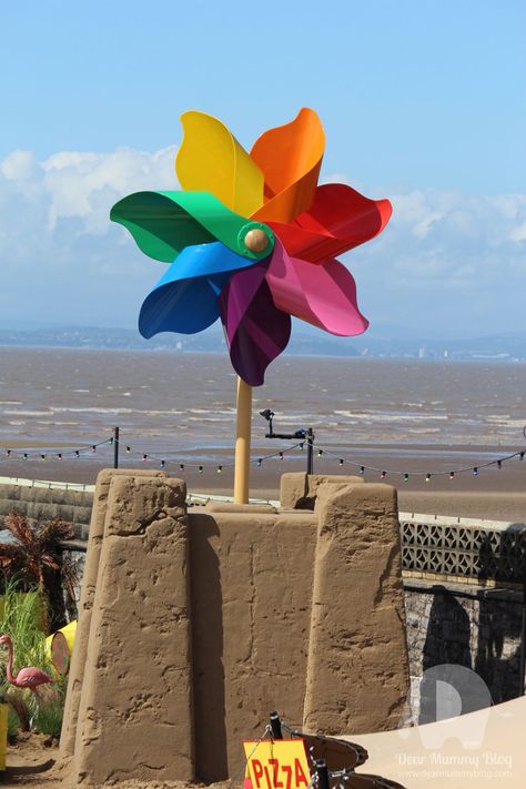 Giant Pin Wheel at Dismaland Giant Pinwheel, Windmill Logo, Bike Decorations, Pin Wheel, Weston Super Mare, Chase Bank, Bank Design, Pop Up Art, Somerset England