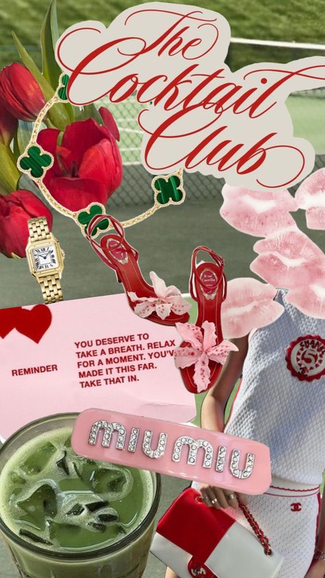 Preppy Graphic Design, Pink And Green Collage, Shopping Moodboard, Tennis Aesthetic, Brand Board, Old Money Aesthetic, 로고 디자인, Instagram Story Ideas, Graphic Design Posters