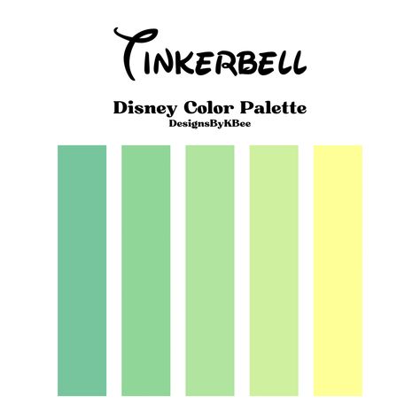 Tinker Bell Color Palette, Disney Princess Bracelet Colors, Dumbo Color Palette, Disney Colors Palette, Tiana Color Palette, Merida Color Palette, Disney Princess Colors Palette, Disney Color Combos, Tinkerbell Color Palette