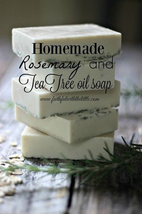 Homemade Rosemary & Tea Tree Oil Soap