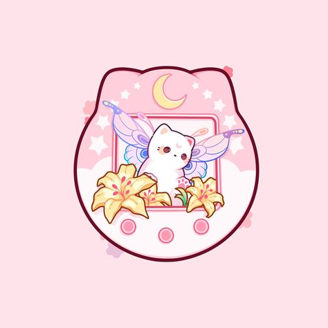 Tamagotchi was my shit ✨ I would love to turn this into a keychain! What do you think? 🌸💕 . . . . . . . . #miekoarts #procreate #cuteshop #… | Instagram Tamagotchi Aesthetic Drawing, Tamagotchi Drawing, Cute Tamagotchi Art, Tamagotchi Illustration, Silly Tattoos, Kawaii Tamagotchi, Tamagotchi Clay Charm, Tamagotchi Sticker Sheet, Japan Kawaii