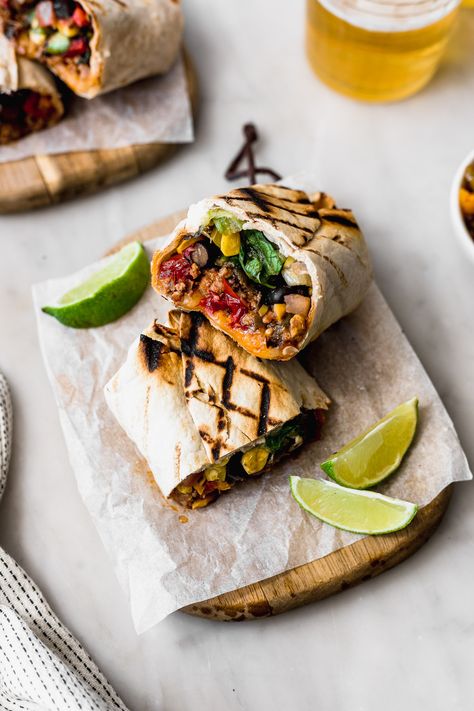 Beef burritos my way | Cravings Journal Beef Burritos, Beef Wraps, Burritos Recipe, Food Menu Design, Roasted Peppers, Refried Beans, Melted Cheese, Tex Mex, Fajitas