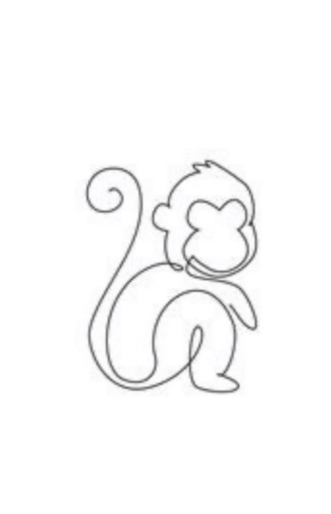 Monkey Tattoo Design, Cute Monkey Tattoo, Monkey Line Tattoo, Dainty Monkey Tattoo, Monkey Tattoo Ideas, Monkey Outline Tattoo, Tiny Monkey Tattoo, Minimalist Monkey Tattoo, Single Line Monkey Tattoo