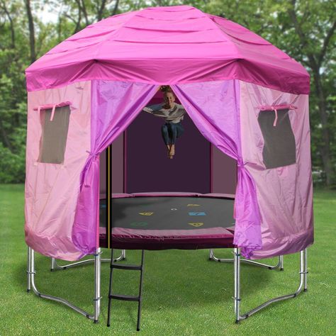 Trampoline Bed, Trampoline Tent Cover, Trampoline Tent, Backyard Trampoline, Kids Trampoline, Fun Sleepover Ideas, Kids Tents, Backyard Play, Trampolines