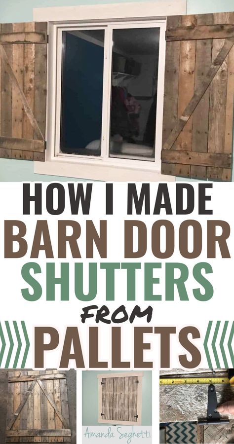 Barn door shutters Diy Farmhouse Shutters, Diy Window Shutters, Pallet Shutters, Window Shutters Diy, Window Shutters Indoor, Shutters Inside, Shutters Diy, Shutters Indoor, Indoor Windows