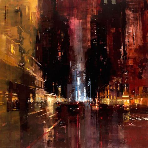 City Streets Vibrate in These Oil Paintings | The Creators Project City Street At Night, Tyrell Corporation, Street At Night, Most Famous Paintings, Abstract City, City Painting, Cityscape Art, Tableau Art, Art Japonais