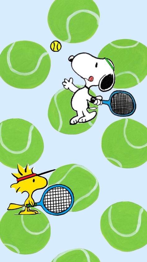 #tennis #snoopie Snoopy Tennis, Snoopy Pictures, Pretty Wallpapers, Tennis, Snoopy, Art