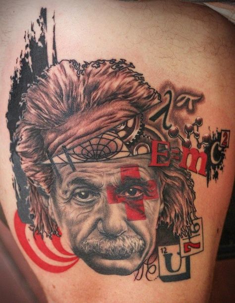 Holdfast Tattoo, Einstein Tattoo, Tattoo Trash, Trash Polka Tattoo, Intricate Tattoo, Sweet Tattoos, Human Canvas, Trash Polka, Home Tattoo