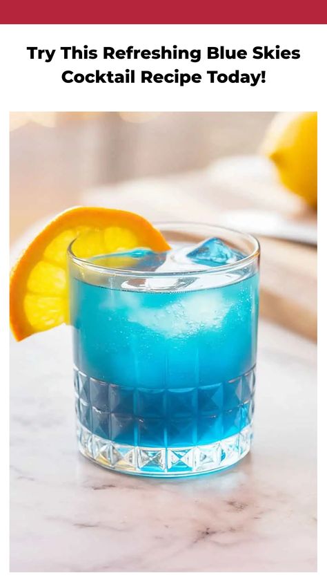 Quench your thirst in the most refreshing way with this amazing Blue Skies Cocktail Recipe. Made with blue curacao, Cointreau, and lemonade, this drink is the perfect blend of sweet and citrusy flavors. Whether you're hosting a summer party or just relaxing by the pool, this vibrant cocktail is guaranteed to be a hit! Get ready to enjoy those sunny days even more with a sip of this delicious drink. Cheers to good times and blue skies ahead! Cointreau Drinks, Pool Party Cocktails, Drinking Outside, Kahlua Hot Chocolate, Paradise Cocktail, Blue Curacao Drinks, Brandy Recipe, Party Drink Recipes, Tequila Recipe