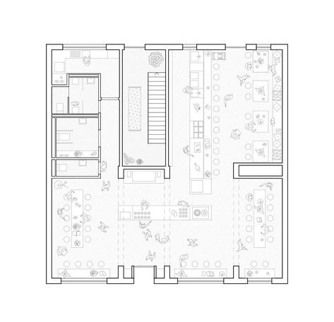 Kitchen Floor Plan, Communal Kitchen, Kitchen Plan, Interior Design Concepts, Graduation Project, Kitchen Plans, Architecture Design, Berlin, Floor Plans