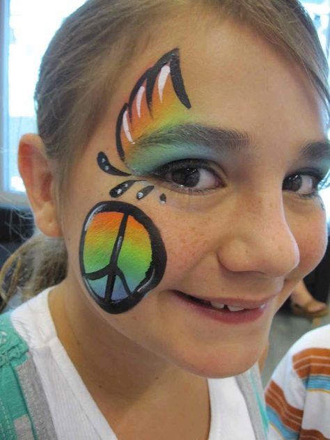 peace event Midsummer Makeup, Hippie Face Paint, Teaching Creativity, Fairy Eyes, Body Paintings, School Age Activities, Kids Face Paint, Face Painting Designs, Painting Designs