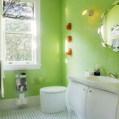 Lime Green Bathroom, Bright Green Bathroom, Lime Green Bathrooms, Green Bathroom Colors, Light Green Bathrooms, Green Bathroom Ideas, Green Bathroom Decor, Green Shower Curtains, Green Sink