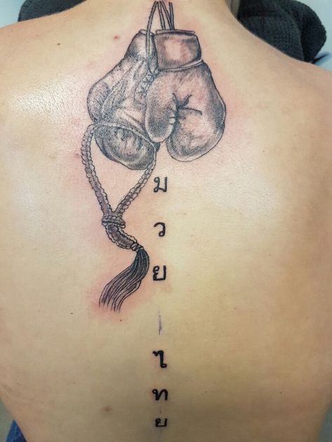 Tattoos Tattoos Tattoos Kickboxing Tattoo, Thai Tattoo Meaning, Boxing Tattoo, Boxing Gloves Tattoo, Muay Thai Tattoo, Boxing Tattoos, Symbols Tattoos, Boxe Thai, Back Piece Tattoo