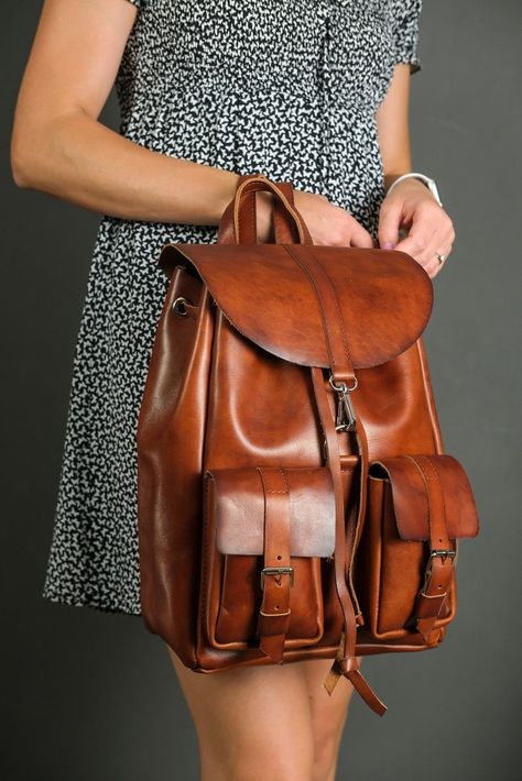 Leather backpacks for women