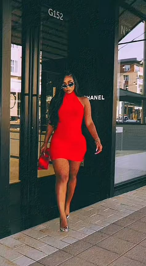 Valentine Day Looks For Women, Red Blazer Dress Outfit, Red Pointed Heels Outfit, Red Heel Outfit, Red Spring Outfit, Red Leather Dress Outfit, Classy Valentines Day Outfit, Red Date Night Outfit, Baddie Valentines Day Outfit