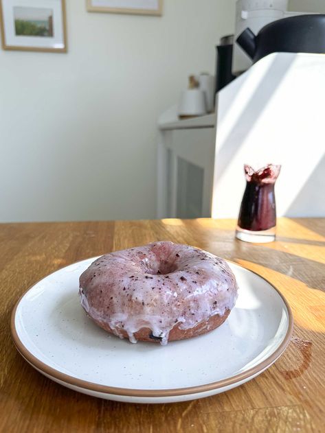 Blueberry Sourdough Donuts Blueberry Bagels Sourdough, Jesha’s Bakery, Sourdough Blueberry Donut Recipe, Sourdough Jesha, Sourdough Doughnut Recipe, Sourdough Donut Recipe, Blueberry Sourdough, Blueberry Bagels, Sourdough Blueberry