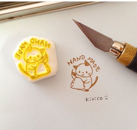 Eraser Stamp Diy Ideas, Stamp Drawing Ideas, Rubber Stamp Design Ideas, Eraser Stamp Ideas, Rubber Stamp Ideas, Stamp Carving Ideas, Stamp Design Ideas, Packaging Stamps, Eraser Stamp