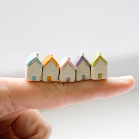 Clay House, Art Houses, Miniature Clay, Garden Figurines, Pottery Houses, Mini Houses, Clay Houses, Ceramic Houses, Clay Miniatures