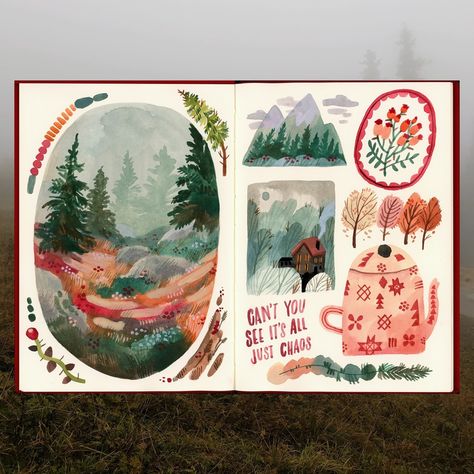 Divoká tužka / Wild Pencil Studios | Moody 🌨️ sketchbook. | Instagram Art Book Aesthetic, Sketchbook Character Design, Sketch Inspo Sketchbook Ideas, Sketchbook Art Journal Sketches, Autumn Sketchbook, Sketchbook Pages Inspiration, Collage Sketchbook, Drawing Diary, Sketchbook Prompts