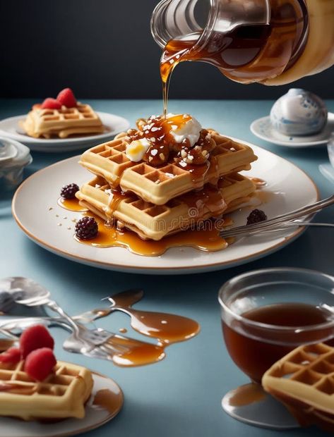 Tasty sweet waffles with maple syrup stock photography Syrup Illustration, Waffle Syrup, Waffles Photography, Sweet Waffles, Maple Syrup, Vector Background, Syrup, Free Stock Photos, Waffles