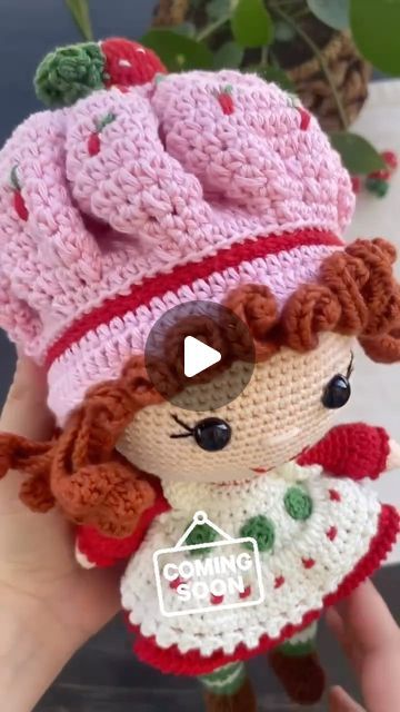 HAPPY & AUTHENTIC on Instagram: "Check out this adorable crochet Strawberry Shortcake doll! Each one is crafted with love and attention to detail, making it a perfect addition to your collection. Only available for custom order. Don’t miss out on this unique creation! 🍓✨

#crochetdolls #crochetdoll #strawberryshortcake #handmade #customorder #crochetart #dollcollecting #craftedwithlove #handmadewithlove #crochetersofinstagram #toycollector #adorablecreation #oneofakind #uniquegift #keepsakegift #summervibes #happyandauthentic #supportsmallbusiness #supportlocal #womanownedbusiness #bayarea" Strawberry Doll Crochet, Crochet Strawberry Shortcake Doll, Crochet Strawberry Shortcake, Strawberry Shortcake Characters, Crochet Strawberry, Strawberry Shortcake Doll, Adorable Crochet, Toy Collector, Crochet Art