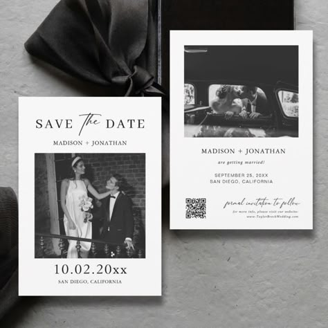 Explore unique save the date ideas with this Classic Elegant Wedding Save the Date Photo Template. Perfect for couples looking for personalized save the dates, this template offers creative save the date photo ideas to make your announcement special. Our save the date templates provide a stylish way to share your wedding details. Discover unique save the date ideas for weddings that stand out with this timeless wedding save the date design. Save The Date Ribbon, Save The Date Portrait, Classic Save The Date With Photo, Wedding Save The Date Ideas, Save The Dates Black And White, Save The Date Black And White, Unique Save The Date Ideas, Wedding Save The Date Black And White, Black And White Photo Save The Date