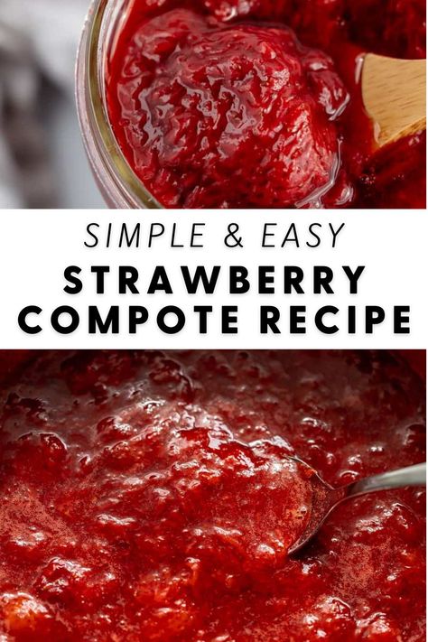 Stewed Strawberries, Strawberry Compote Recipe, Party Mix Snacks, Fruit Topping, Homemade Strawberry Sauce, Compote Recipe, Strawberry Compote, Fruit Sauce, Berry Compote