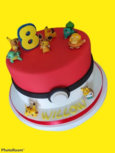 Pokemon Cake Simple, Simple Pokemon Cake Ideas, Pokemon Cakes, Cotton Candy Cakes, Pokémon Birthday, 7th Birthday Party Ideas, Pokemon Cake, Candy Cakes, Pokemon Party