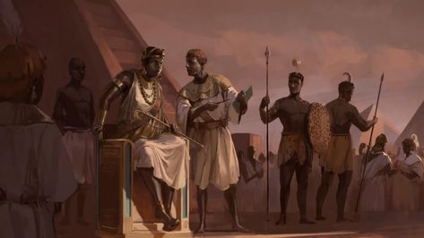 Kingdom Of Kush, Ancient Kush, Egyptian Language, Africa Tribes, African Superhero, Fallout Concept Art, Ancient Civilization, Fiction Idea, Africa Art