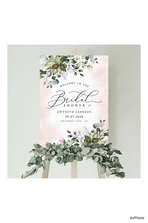 Garden Party Bridal Shower, Bridal Shower Welcome Sign, Shower Welcome Sign, Create Sign, Garden Party, Welcome Sign, Shower Ideas, Blush Pink, Bridal Shower