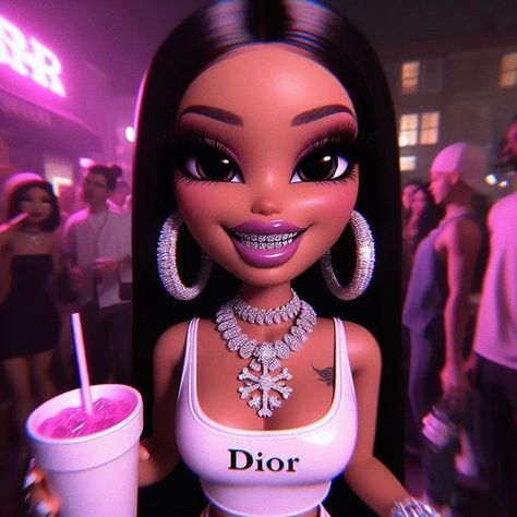 Baddie Cartoon Aesthetic Pfp, Cute Imvu Baddies, Black Bratz Doll, Brat Doll, Whatsapp Wallpaper Cute, Account Management, Cute Funny Pics, Bratz Inspired Outfits, Doll Aesthetic