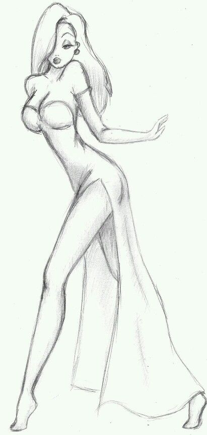 Jessica rabbit Drawing Hair, Charcoal Drawings, Disney Sketches, Easy Drawings Sketches, Jessica Rabbit, Body Drawing, Drawing Tutorials, Book Art Drawings, Art Drawings Sketches Simple