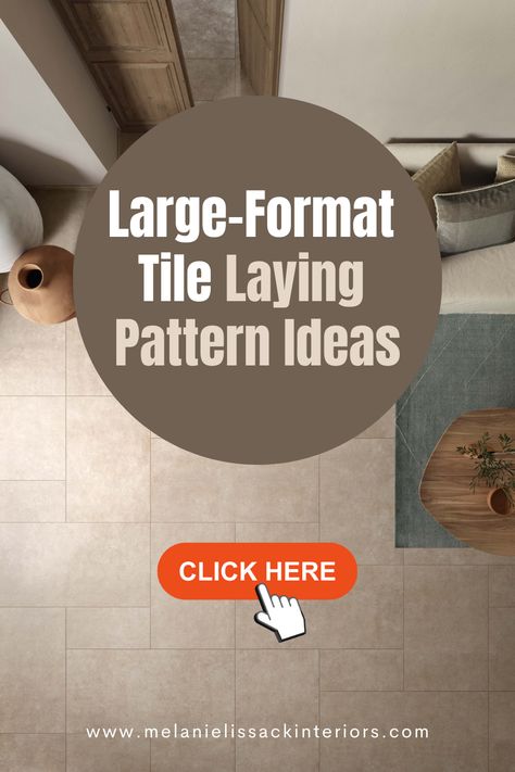 Large format tiles are great for flooring, kitchens and bathrooms. Get inspiration and ideas here for application laying patterns. Make Small Rooms Look Bigger, Floor Tile Patterns Layout, Tile Laying Patterns, Kitchen Floor Tile Patterns, Shower Tile Patterns, Tile Layout Patterns, Large Tile Bathroom, Large Kitchen Tiles, Large Shower Tile