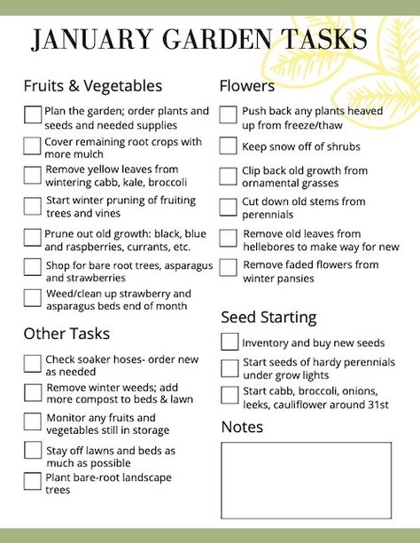 Monthly Gardening Schedule, Spring Vegetable Garden Layout, Plants To Start In January, January Homestead To Do List, Garden Chores By Month, Herb Garden List, Oregon Gardening Backyards, Flowers To Plant Around Vegetable Garden, Monthly Gardening Checklist