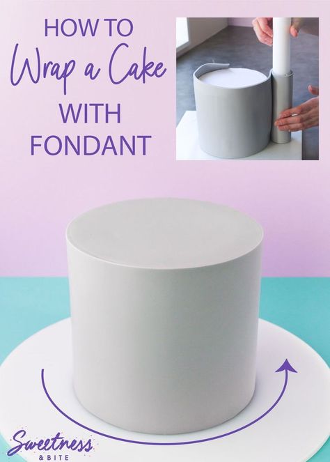 If you've ever struggled to get sharp edges on your cakes, then this is the tutorial for you! A step-by-step tutorial for covering a cake in fondant using the upside-down wrapping method, for a perfectly sharp edge, and smooth sides! #cakedecorating #tutorial #fondant How To Use Fondant, Fondant Cake Tutorial, Fondant Tips, Fondant Techniques, Cakes To Make, Cake With Fondant, Cake Style, Fondant Cake Designs, Fondant Recipe