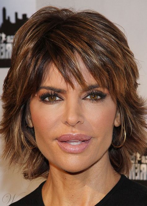 Lisa Rinna Style Women's Short Shaggy Straight Human Hair Wigs Lace Front Wig 16inch: M.Wigsbuy.com Bob Shag, Lisa Rinna Haircut, Short Shaggy Haircuts, Short Shag Haircuts, Shaggy Short Hair, Short Shag Hairstyles, Shaggy Haircuts, Lisa Rinna, Shag Hairstyles