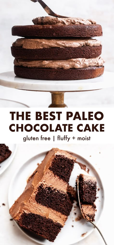 Paleo Chocolate Cake with Chocolate Frosting Coconut Flour Chocolate Cake, Paleo Cake Recipes, The Best Chocolate Frosting, Chocolate Frosting Easy, Best Chocolate Frosting, Paleo Desert, Chocolate Sheet Cake Recipe, Paleo Chocolate Cake, Paleo Cake