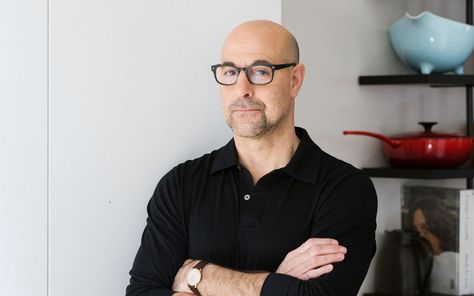 The star of The Devil Wears Prada and The Hunger Games talks to Bryony   Gordon about his new cookbook and why he can't see himself leaving   London anytime soon Good Looking Bald Men, Famous Bald Men, Bald Actors, Tyson Beckford, Bald Look, Stanley Tucci, English Gentleman, Bald Man, Bald Hair