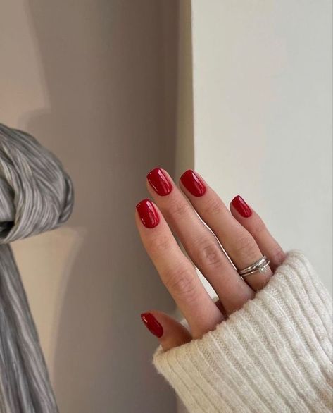 Short New Year’s Nails Red 2024 24 Ideas: Classy Designs & Trends Trendy Classy Nails, Fake Nails White, Red Gel Nails, Gel Toe Nails, Nagel Tips, Nails Red, Shellac Nails, Nail Swag, Neutral Nails