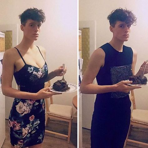 Rain Dove, Non Binary Fashion, Genderqueer Fashion, Androgynous Hair, Gender Fluid Fashion, Non Binary, Androgynous Fashion, Wearing Dress, Pretty People