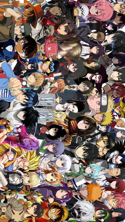 Anime world All Anime Characters In One Picture Wallpaper, All Anime Mix Wallpaper, Mixed Anime Wallpaper, All Anime In One Picture, Anime World Wallpaper, Anime Multiverse, Otaku Day, Wallpaper Top, Beyond The Boundary