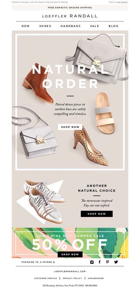 Natural Shoes, Email Layout, Newsletter Layout, Newsletter Inspiration, Email Inspiration, Shoe Poster, Marketing Inspiration, Fashion Newsletter, Shoes Ads